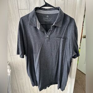 Free Fly Men’s Heritage Polo charcoal color